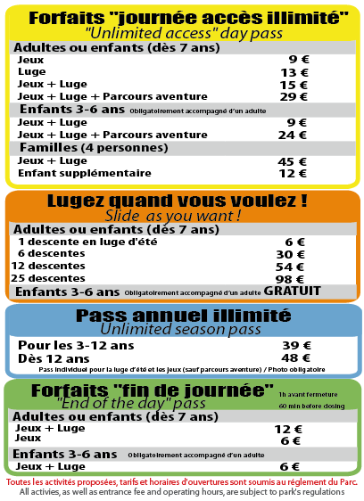 tableau tarifs 2010